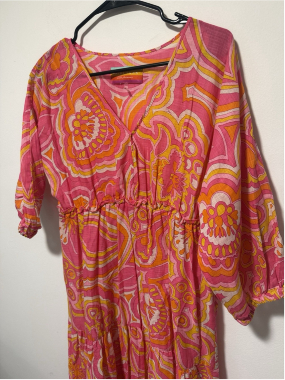 Trina Turk Arco Pink & Orange 25th Anniversary Maxi Dress MSRP $398 - Picture 3 of 6